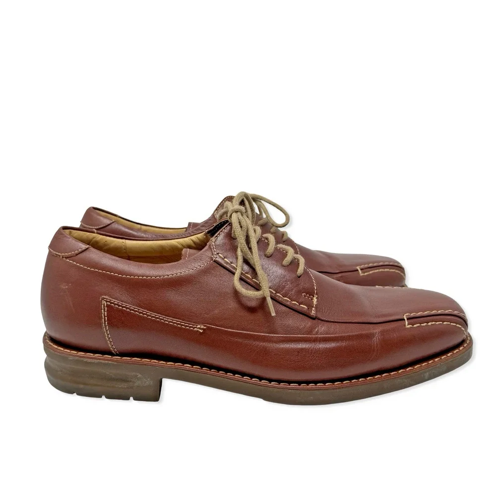 Sandro Moscoloni Vineyard Men’s Brown Leather Lace-Up Shoes 9.5D Brazil